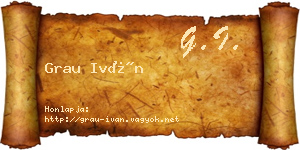 Grau Iván névjegykártya